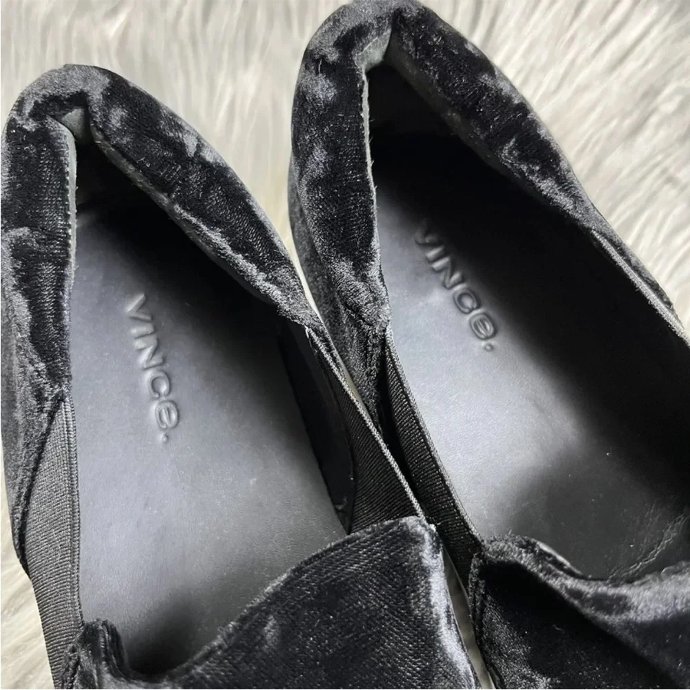 Vince Warren Black Velvet Platform Slip On Sneakers Size 7 M
